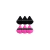 Conjunto de 6 Esponjas de Maquillaje en Forma de Triángulo: Rosa y Negro