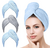 Shoonlo® Set de 3 Toallas de Microfibra para Secado de Cabello: Azul y Gris - comprar en línea