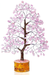 Árbol de Piedras Preciosas Curativas de Feng Shui: Cuarzo Rosa con Alambre Plateado - comprar en línea