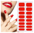 Wedhapy® Pegatinas de Uñas de Gel - Tiras Autoadhesivas en Rojo Brillante para Arte de Uñas Semipermanente en internet