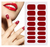 Wedhapy® Pegatinas de Uñas de Gel - Tiras Autoadhesivas en Rojo Oscuro Brillante para Arte de Uñas Semipermanente - Styla
