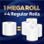 White Cloud® Papel Higiénico Ultra Suave y Fuerte - Pack de 4 Paquetes de 6 Mega Rollos (Total 96 Rollos Normales) - tienda en línea