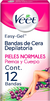 Veet® Easy-Gel - Bandas Depilatorias de Cera Corporal para Piel Normal (Paquete de 12 Unidades) - comprar en línea