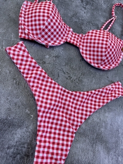 bikini de aro victoria cuadros rojos - comprar online