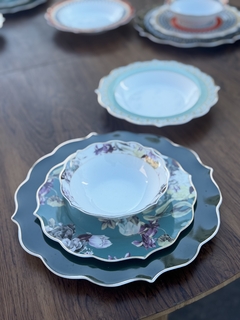 Set de vajilla Flores verde