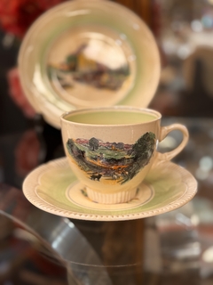 Trio de té inglés diseño Clarice Cliff