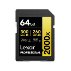 Lexar Professional 2000x SDXC UHS-II 64GB 300MB/s u3 v90 8k