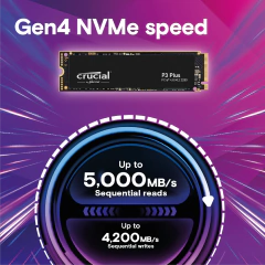 SSD Crucial P3 Plus 1TB NVMe M.2 PCIe Gen4 - Hasta 5000MB/s - comprar online