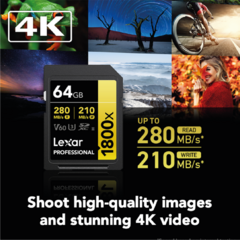 Lexar Professional 1800x SDXC UHS-II 64GB - tienda online