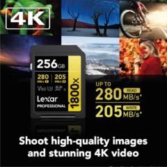 Imagen de Lexar Professional 1800x Sdxc Uhs-ii 256gb V60 4k - 280mb/s