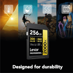 Lexar Professional 2000x SDXC UHS-II 256GB 300MB/s u3 v90 8k - Siranet