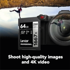 Lexar Professional 1667x SDXC UHS-II 64GB 250MB/s u3 v60 4k - Siranet