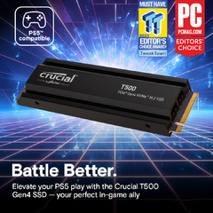 SSD Crucial T500 M.2 NVMe 2TB - Lectura secuencial: hasta 7400 MB/s - Escritura secuencial: hasta 7000 MB/s en internet