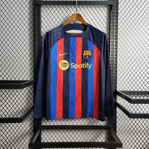 Camisa Barcelona Home Manga longa 22/23