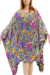 Vestido Kaftan Saída Amplo Crepe Semitransparente Onça Preto Flor