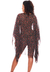 Imagem do Saida de Praia Kaftan Vestido Amplo Bata Crepe Estampado Vermelho Preto
