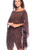 Saida de Praia Kaftan Vestido Amplo Bata Crepe Estampado Vermelho Preto - loja online