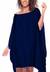 Vestido Kaftan Saída Amplo Crepe Acetinado Liso Azul Marinho