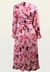 Vestido Envelope Saída Midi Babados Manga Longa Viscose Dragao Fd Rosa - comprar online