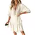Saida Vestido BOHO Curto com decote V e Bordado na Pala e Bordas - loja online