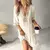 Saida Vestido BOHO Curto com decote V e Bordado na Pala e Bordas - comprar online
