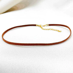 Colar Choker Cordão Couro (Sem Pingente) - GRM Bijuterias