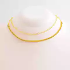 Colar Feminino Choker com 2 Correntes | Folheado 1 mm | com garantia - comprar online