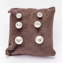 Três Brincos de Pérolas Variadas