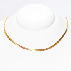 Colar Feminino Choker Dourado Folheado | com garantia - loja online