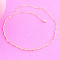 Colar Feminino Choker Dourado Folheado | com garantia - loja online
