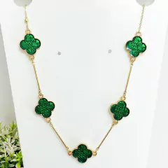 Colar Pingentes Trevo de Quatro Folhas Modelo Grande