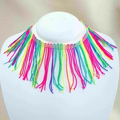 Colar Choker Franjas Coloridas Carnaval | Cascata