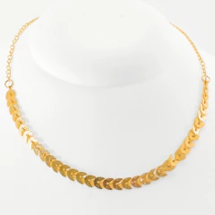Colar Feminino Choker Dourado Folheado | com garantia na internet