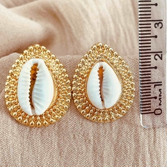 Brinco Dourado Formas em Búzios, Estrela do Mar e Concha | Moda Mar e Sereismo, - comprar online