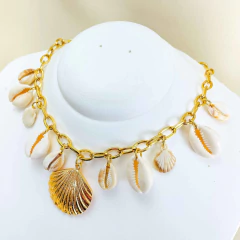 Colar Dourado Conchas e Búzios Moda Mar Elos Finos na internet