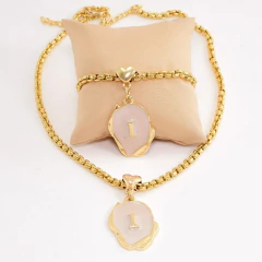 Kit Colar e Pulseira Letra Inicial do Nome | Corrente Veneziana na internet