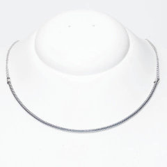 Colar Choker Corrente Singular Prateada - GRM Bijuterias