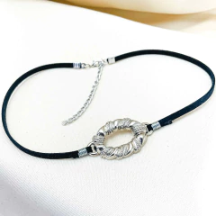 Colar Boho Chic Preto Pingente Níquel Pintado - Country - comprar online