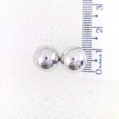 Brinco Pérola Prateado Liso - Tamanhos Variados - GRM Bijuterias