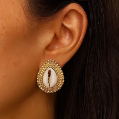 Brinco Dourado Formas em Búzios, Estrela do Mar e Concha | Moda Mar e Sereismo,