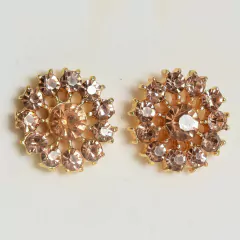 Brincos Femininos de Strass e Base Dourada - comprar online