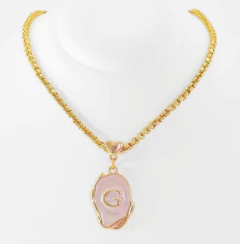 Imagem do Colar Pingente Letra Resinada com Corrente Veneziana