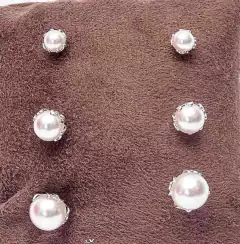 Três Brincos de Pérolas Variadas - GRM Bijuterias