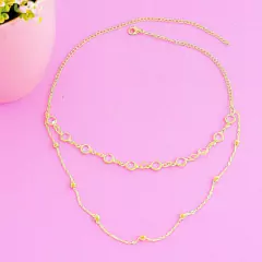 Colar Feminino Choker com 2 Correntes | Folheado 1 mm | com garantia na internet