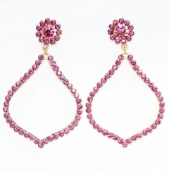 Imagem do Brinco Dourado com Strass Efeito Triangular