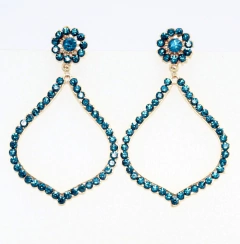 Brinco Dourado com Strass Efeito Triangular - loja online