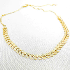Colar Feminino Choker Dourado Folheado | com garantia - comprar online