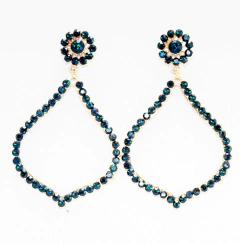 Brinco Dourado com Strass Efeito Triangular - comprar online