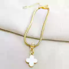 Pulseira com Pingente Trevo de Quatro Folhas Pequeno - loja online