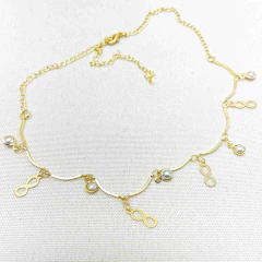 Colar Feminino Choker Dourado Folheado | com garantia - GRM Bijuterias